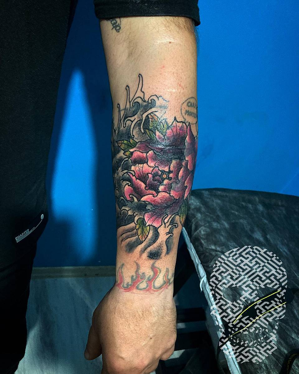 Flaming Peony in Smoke
