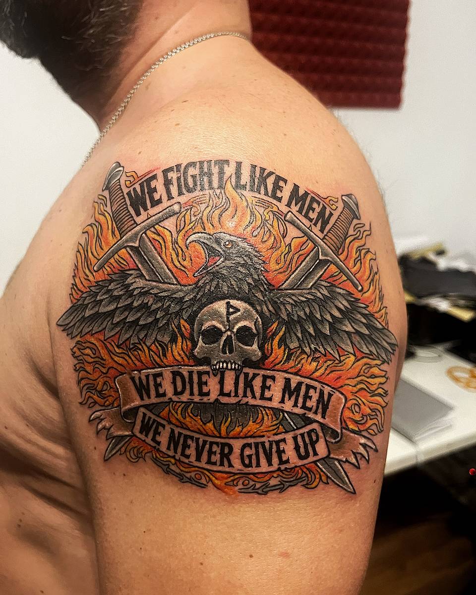 Flaming Raven Crest
