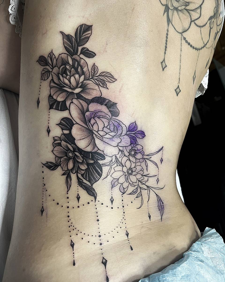 Floral Chandelier Sidepiece