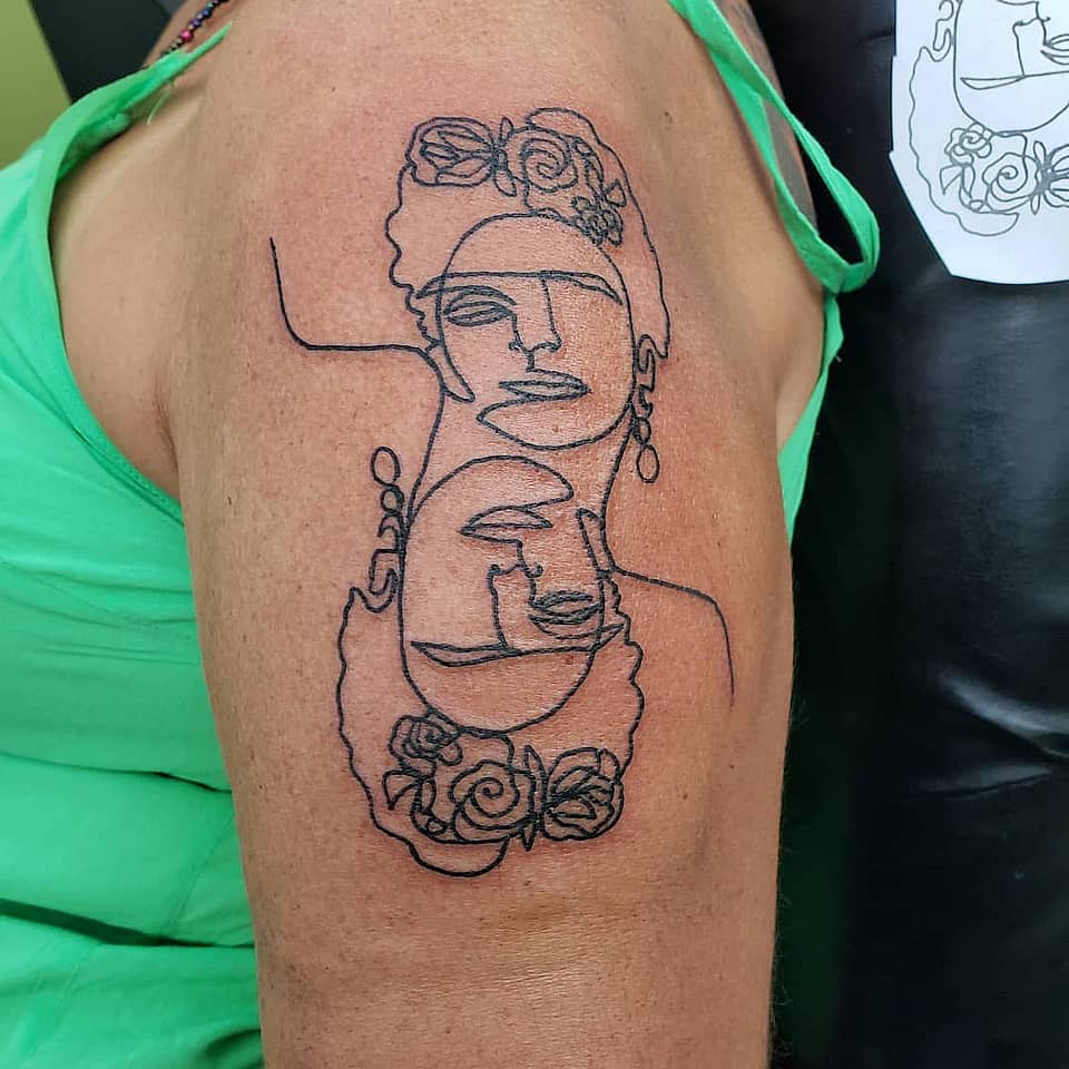 Floral Duality Line Portrait