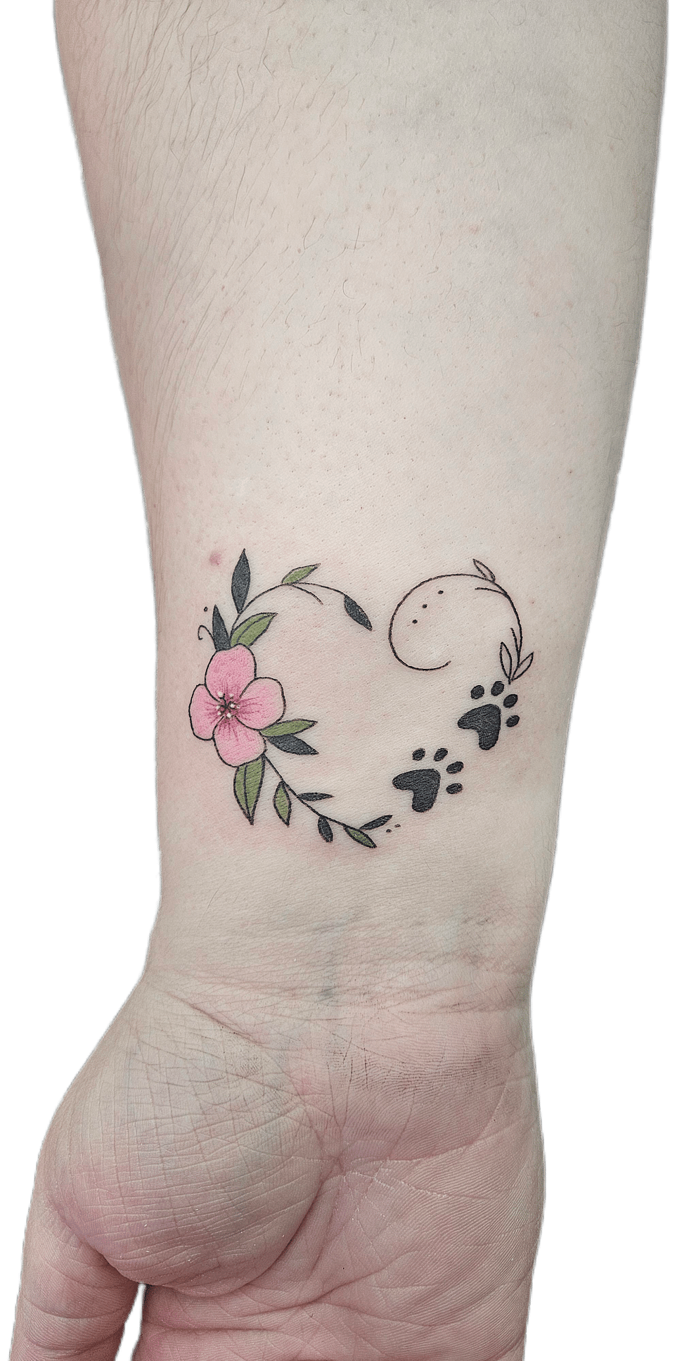 Floral Heart with Paw Prints