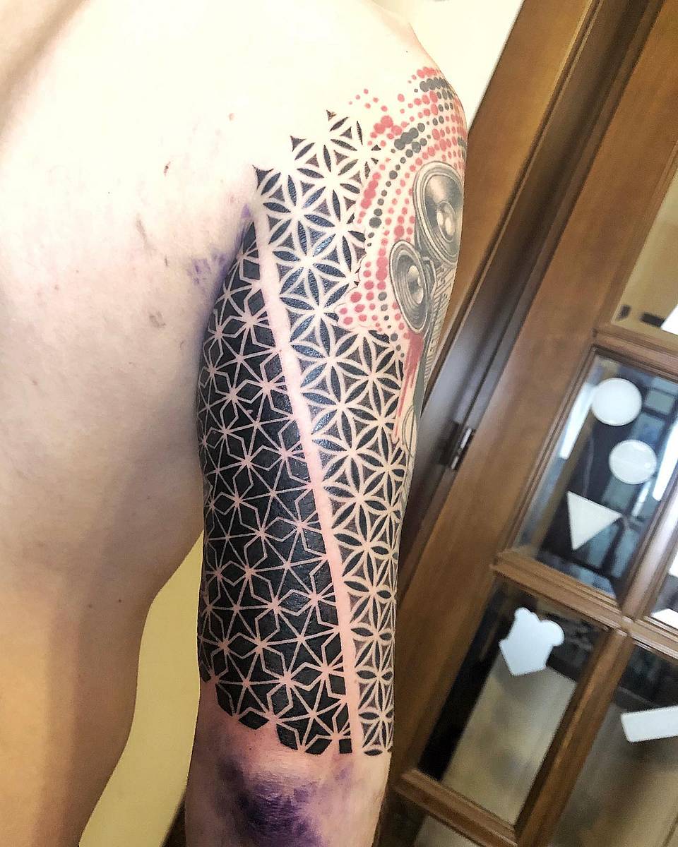 Flower of Life Blackwork Half-Sleeve