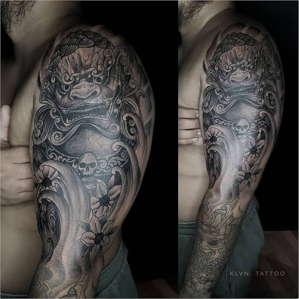 Foo Dog Guardian Half-Sleeve