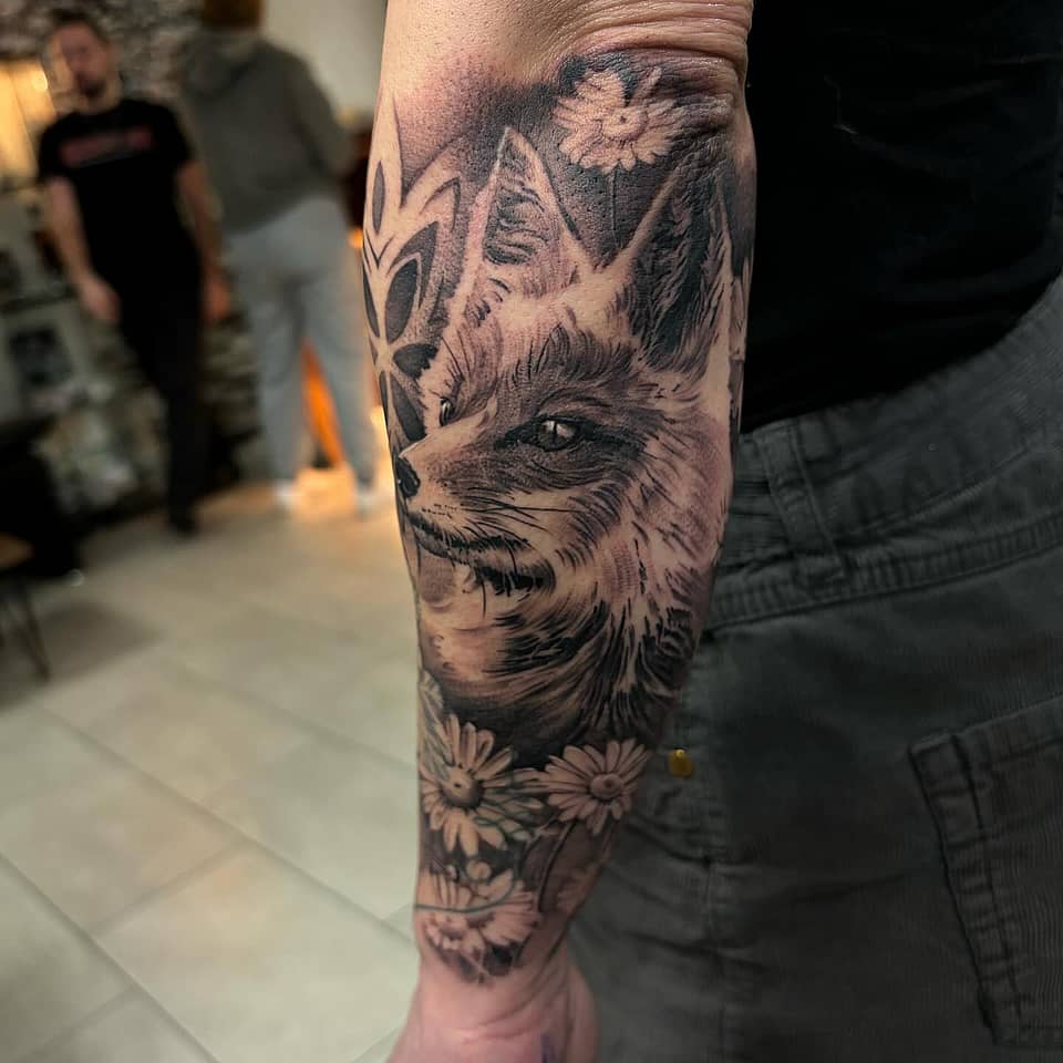 Fox & Daisies Portrait