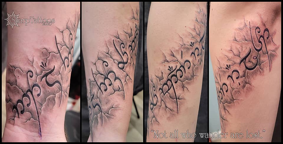 Fractured Script — Tolkien Quote