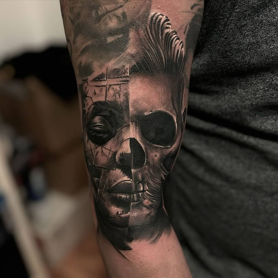 Fragmented Half-Face Skull