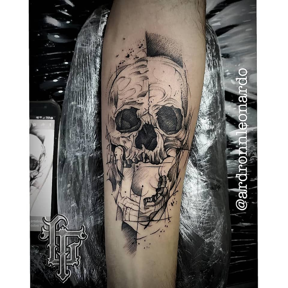 Fragmented Skull Sketch