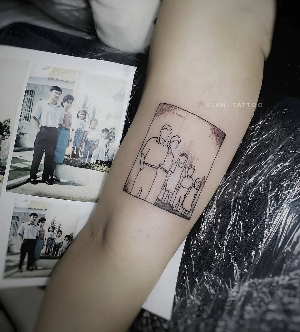 Framed Family Portrait Tattoo