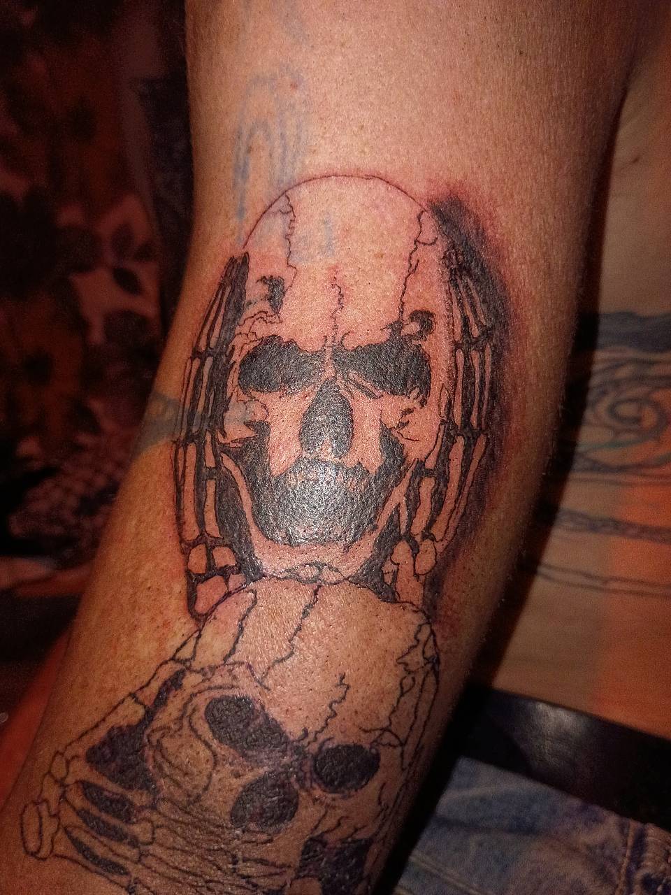 Framed Skull Blackwork