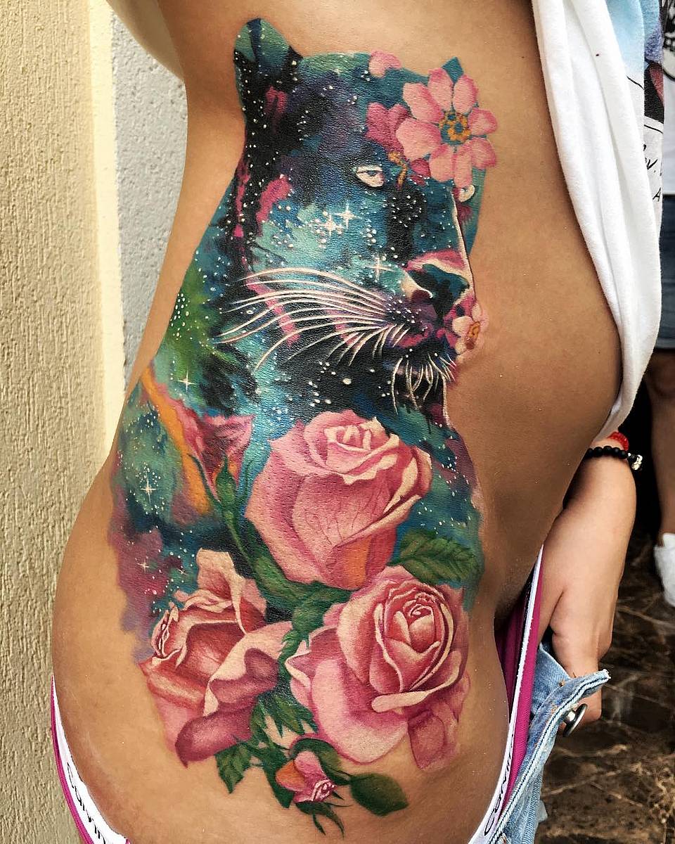 Galaxy Panther and Roses