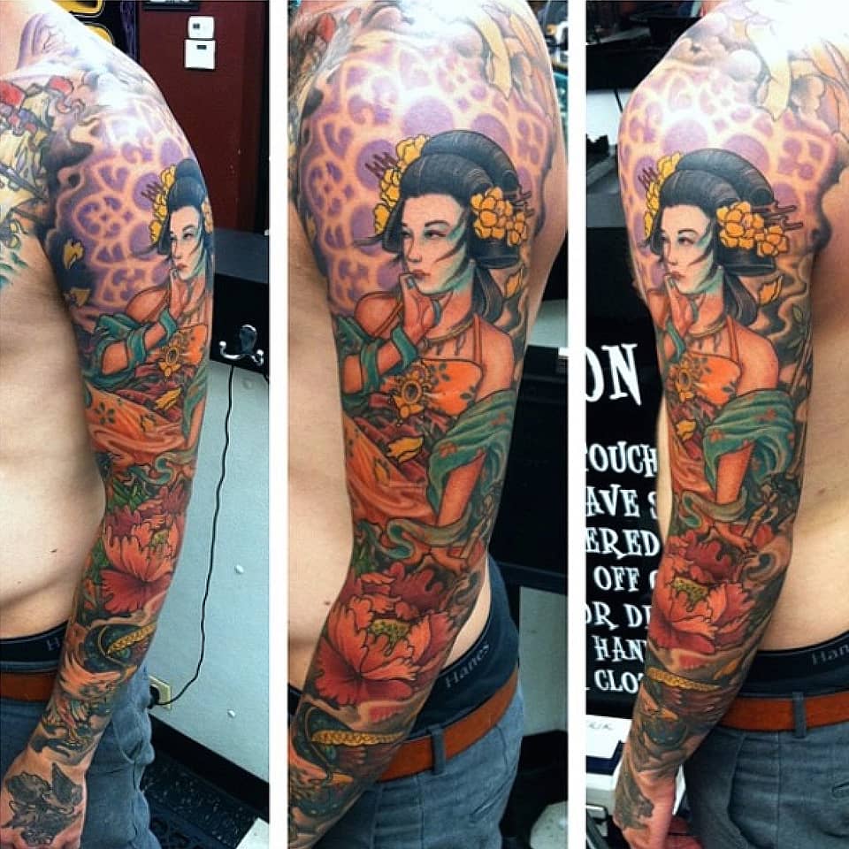 Geisha & Peony Full Sleeve