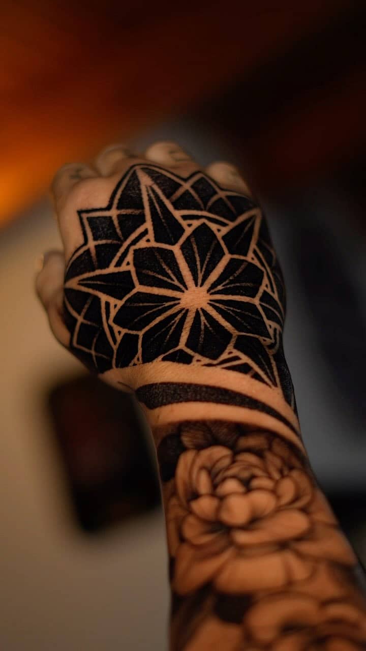 Geometric Blackwork Mandala