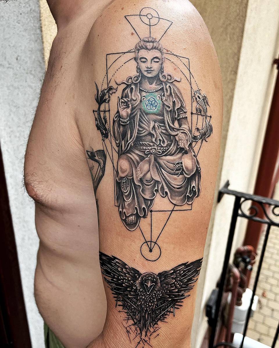 Geometric Bodhisattva and Raven