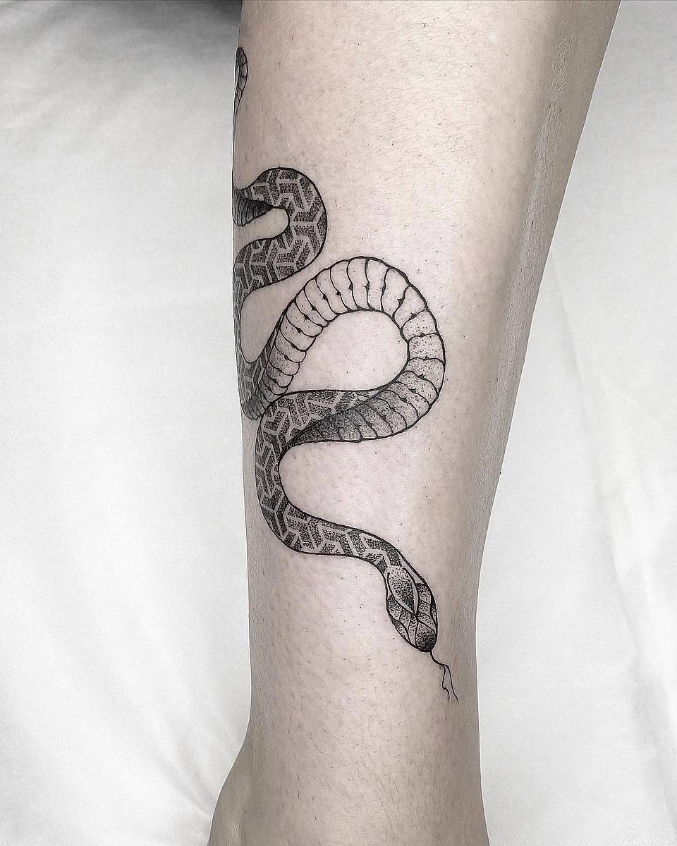 Geometric Dotwork Snake
