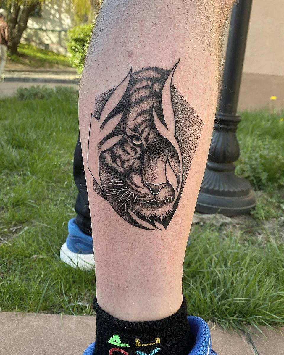 Geometric Dotwork Tiger
