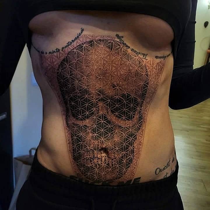 Geometric Flower-of-Life Skull