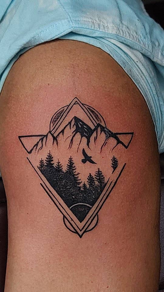 Geometric Mountain Vista