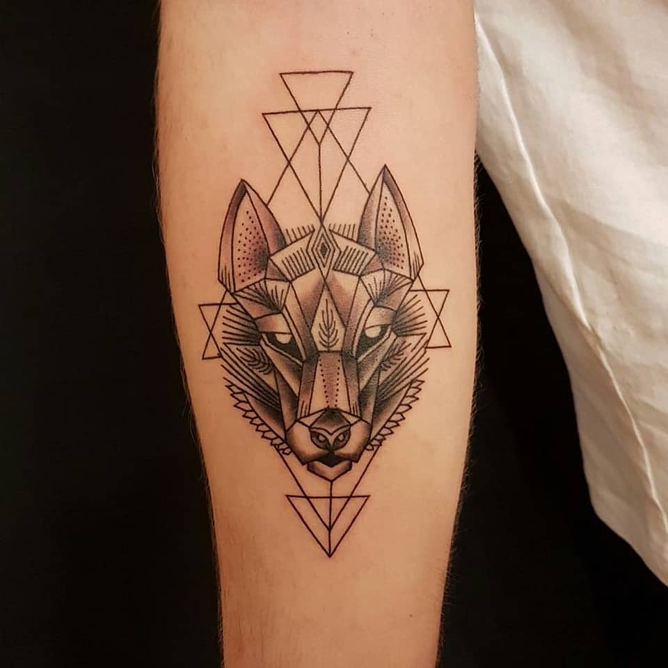 Geometric Wolf Head