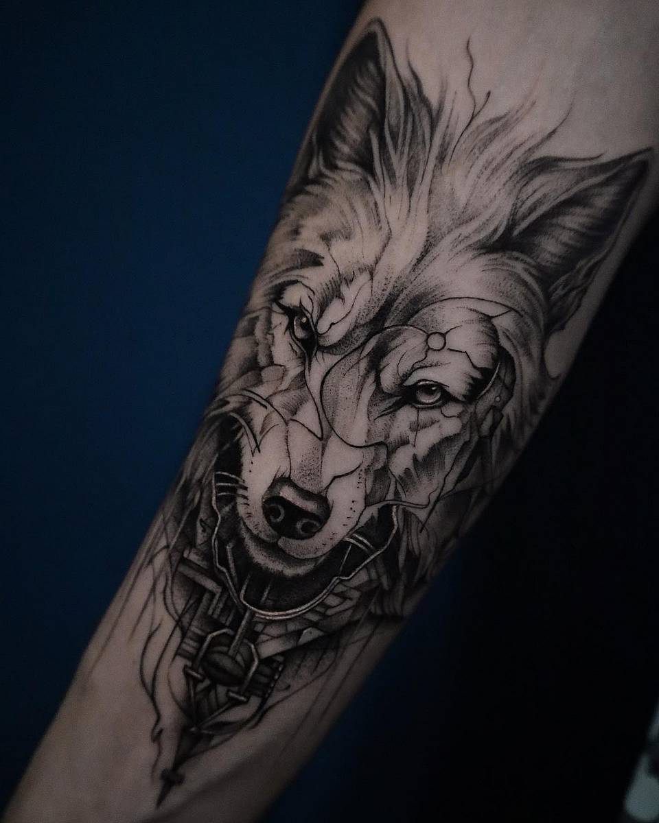 Geometric Wolf Portrait