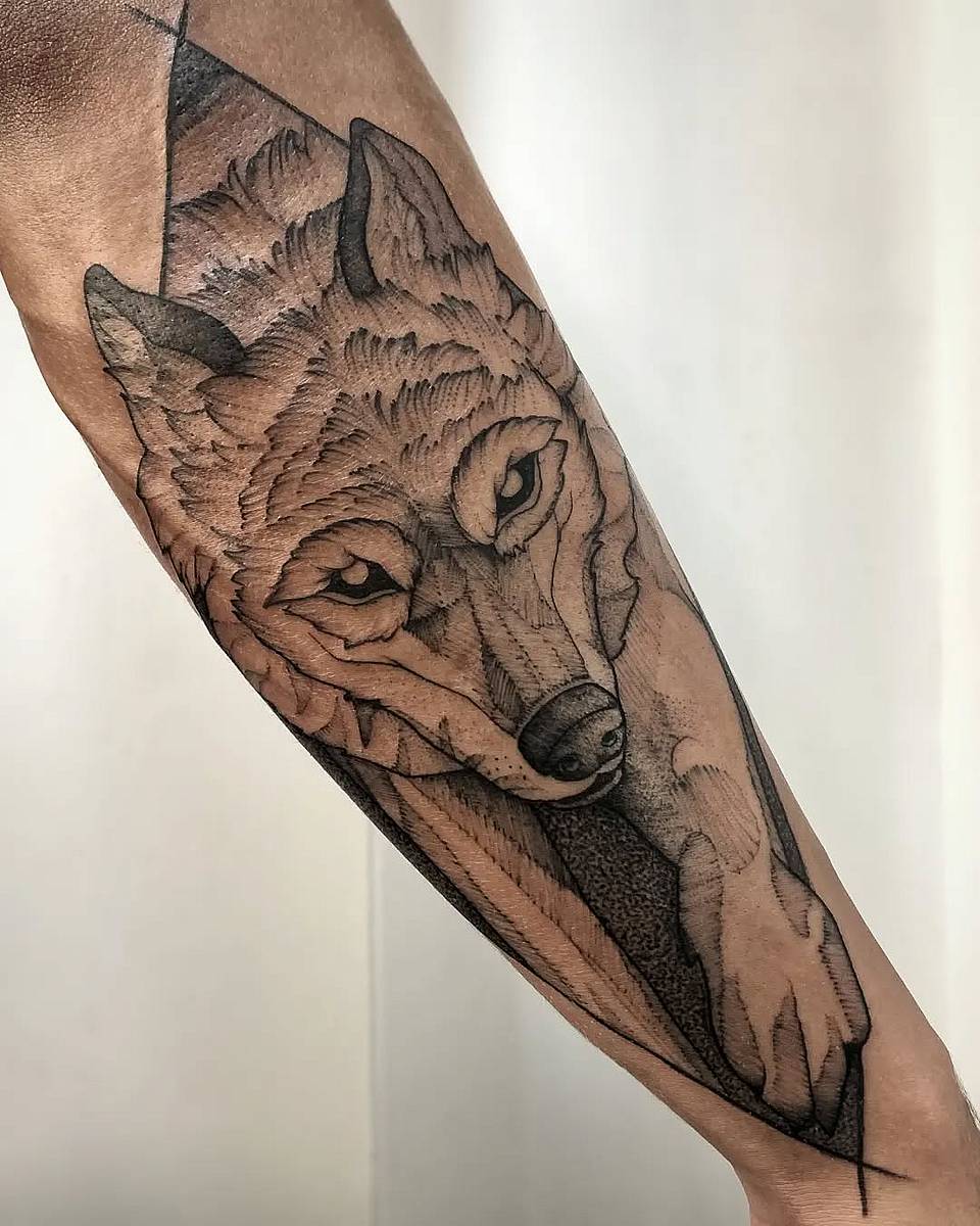 Geometric Wolf Portrait