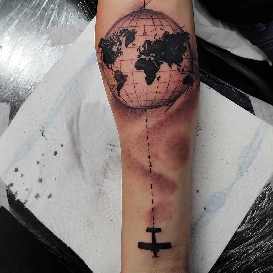 Globe and Flight Path