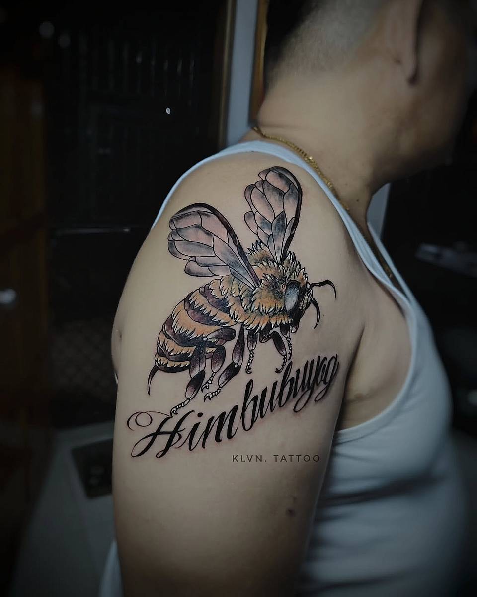 Golden Bumblebee with Script