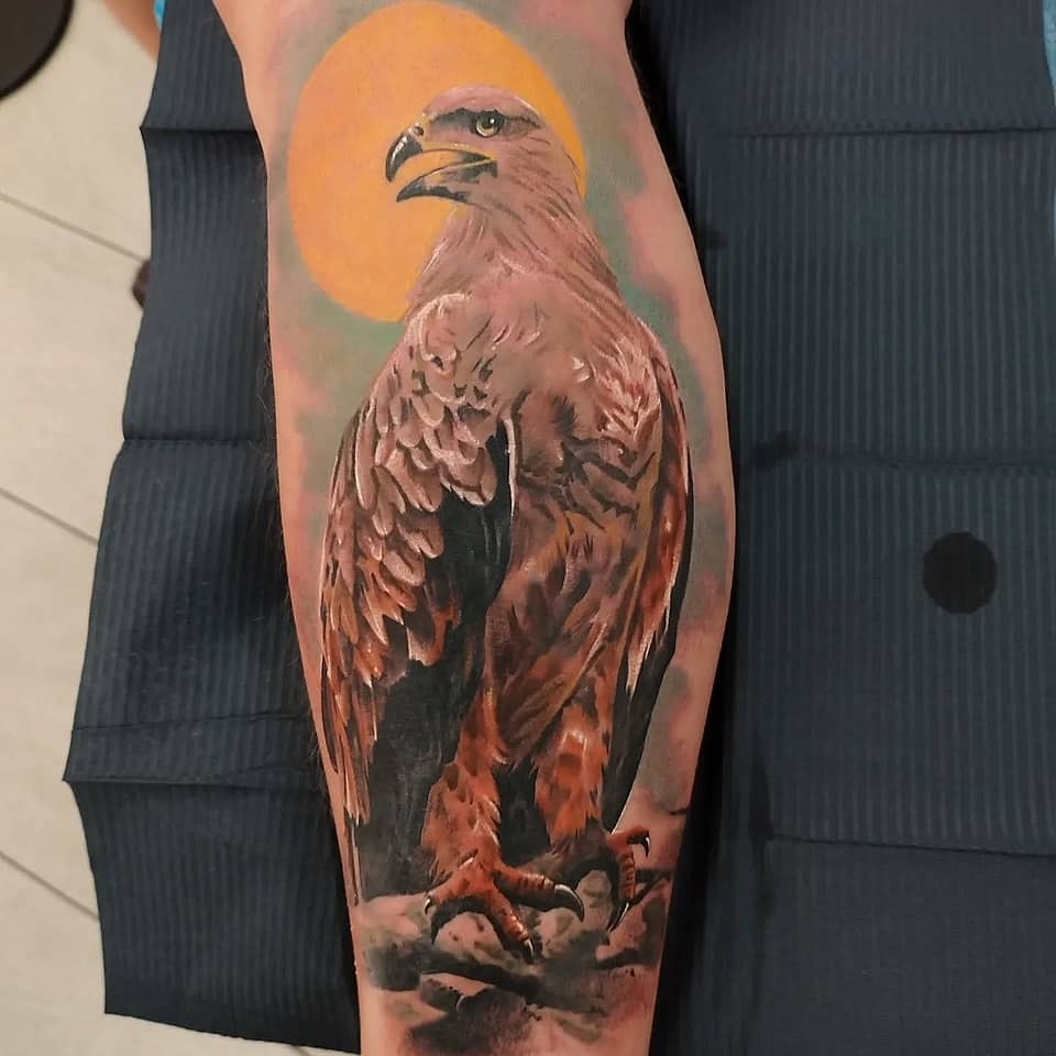 Golden Eagle with Sun