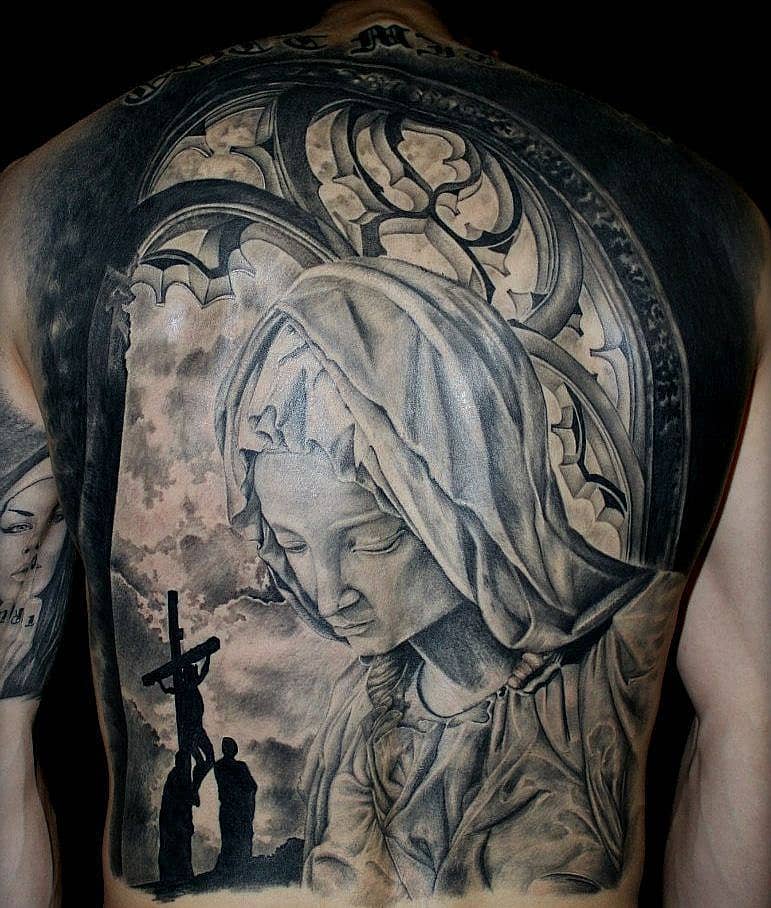 Gothic Madonna and the Crucifixion