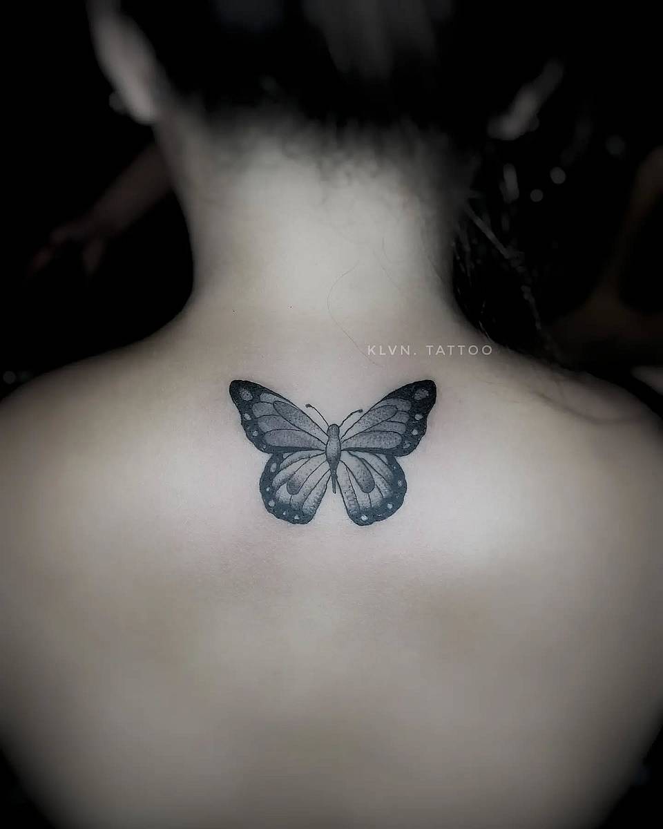 Grayscale Monarch Butterfly