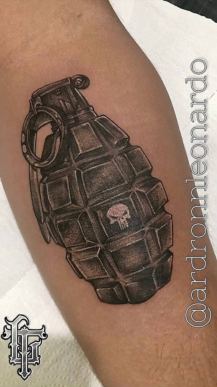 Grenade with Skull Emblem