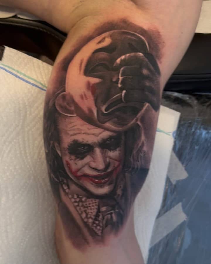 Grinning Clown with Mask Portrait