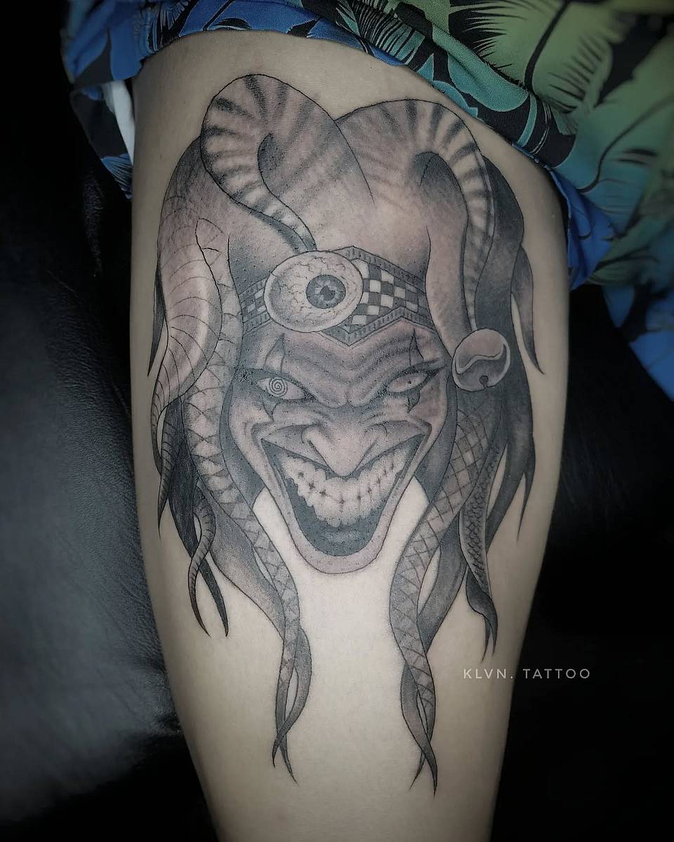 Grinning Jester with Serpent Tresses