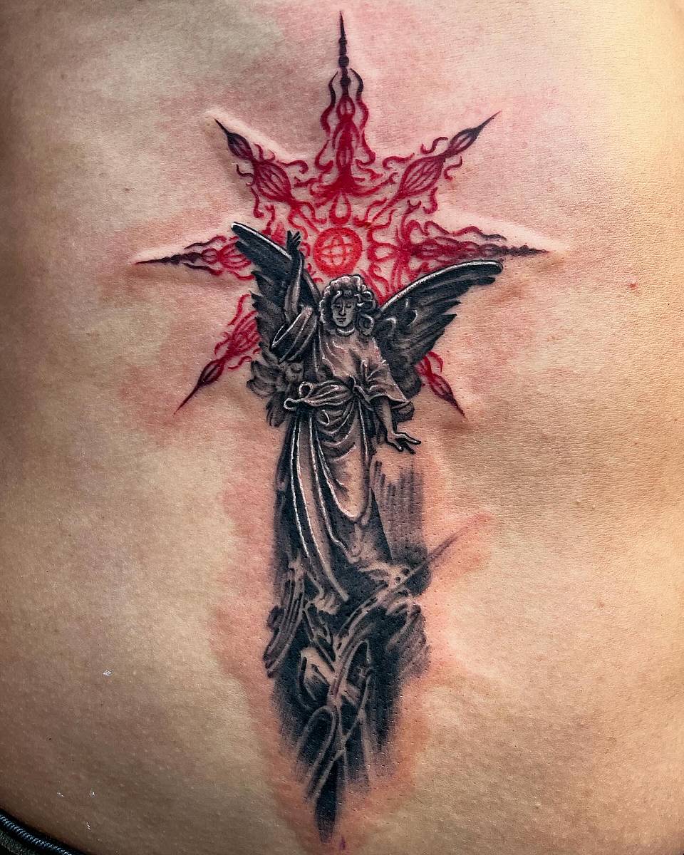 Guardian Angel with Red Star