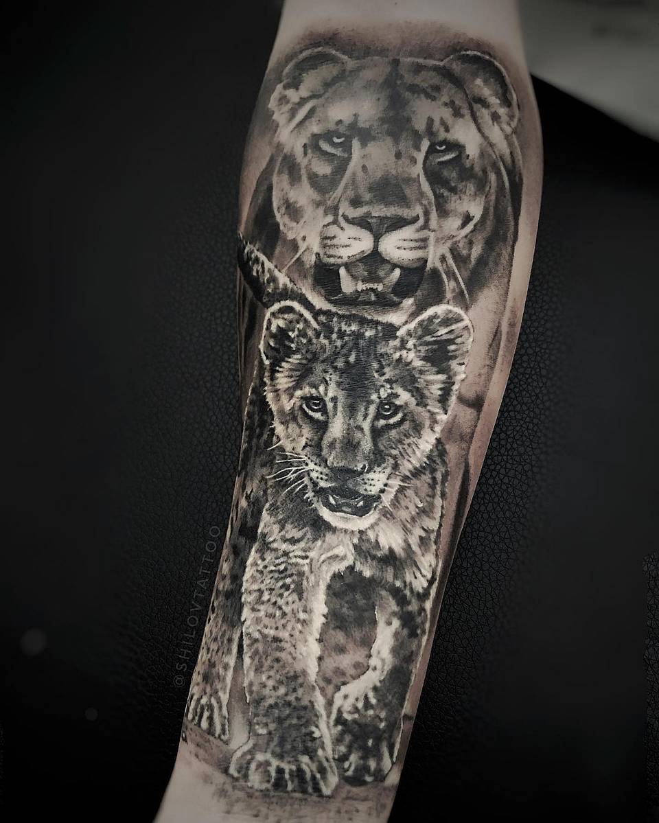 Guardian Lioness and Cub