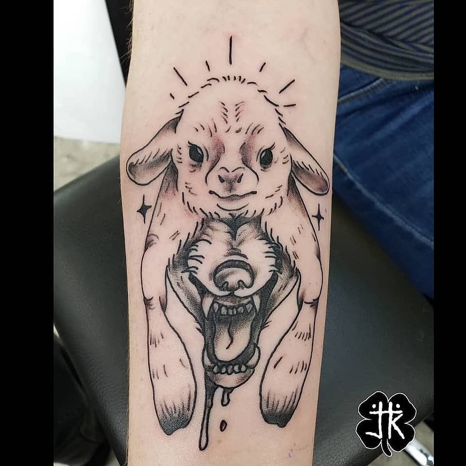 Haloed Lamb and Grinning Hound