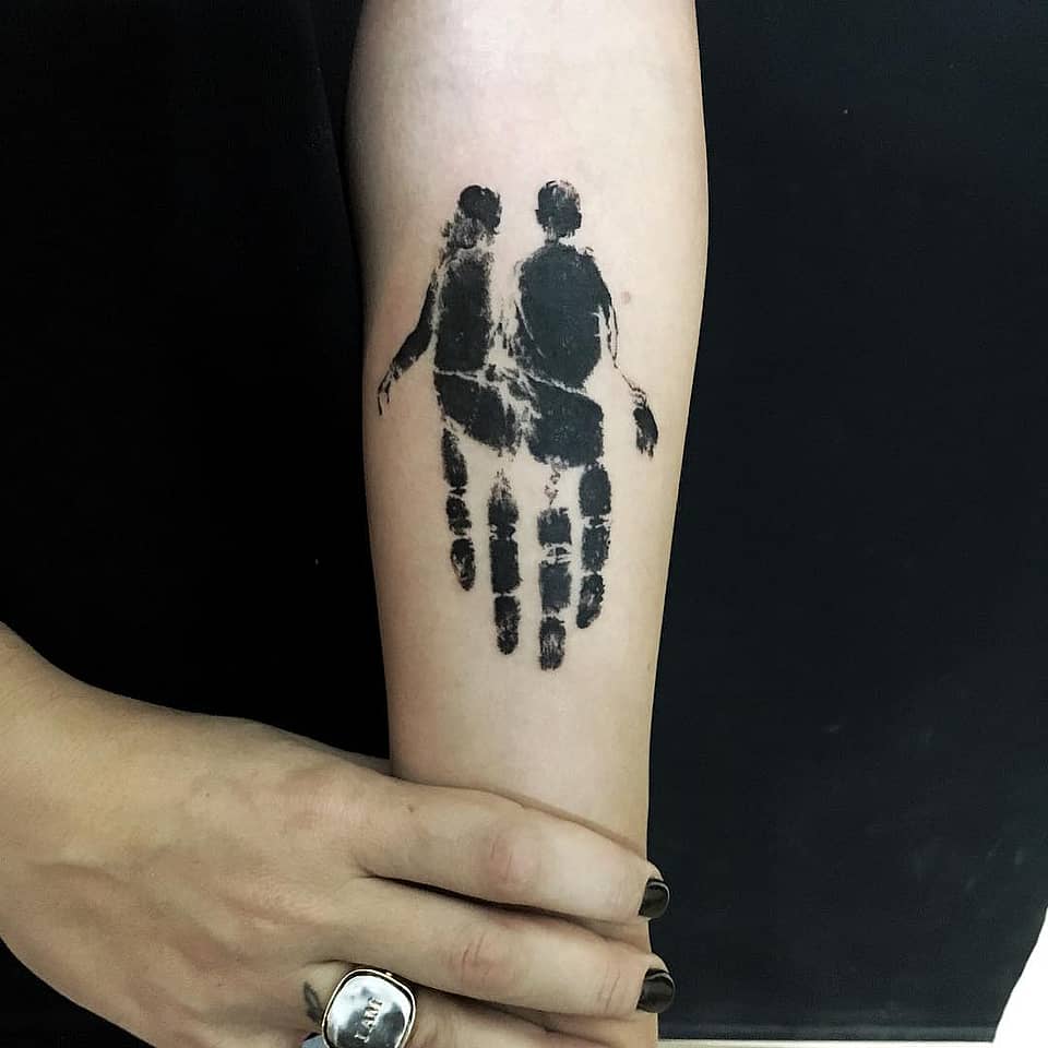 Handprint Couple Silhouette