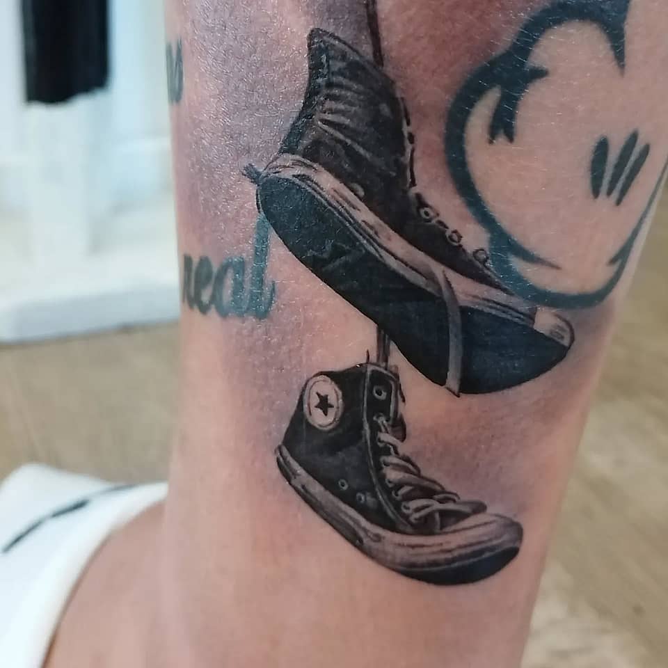 Hanging High-Top Sneakers