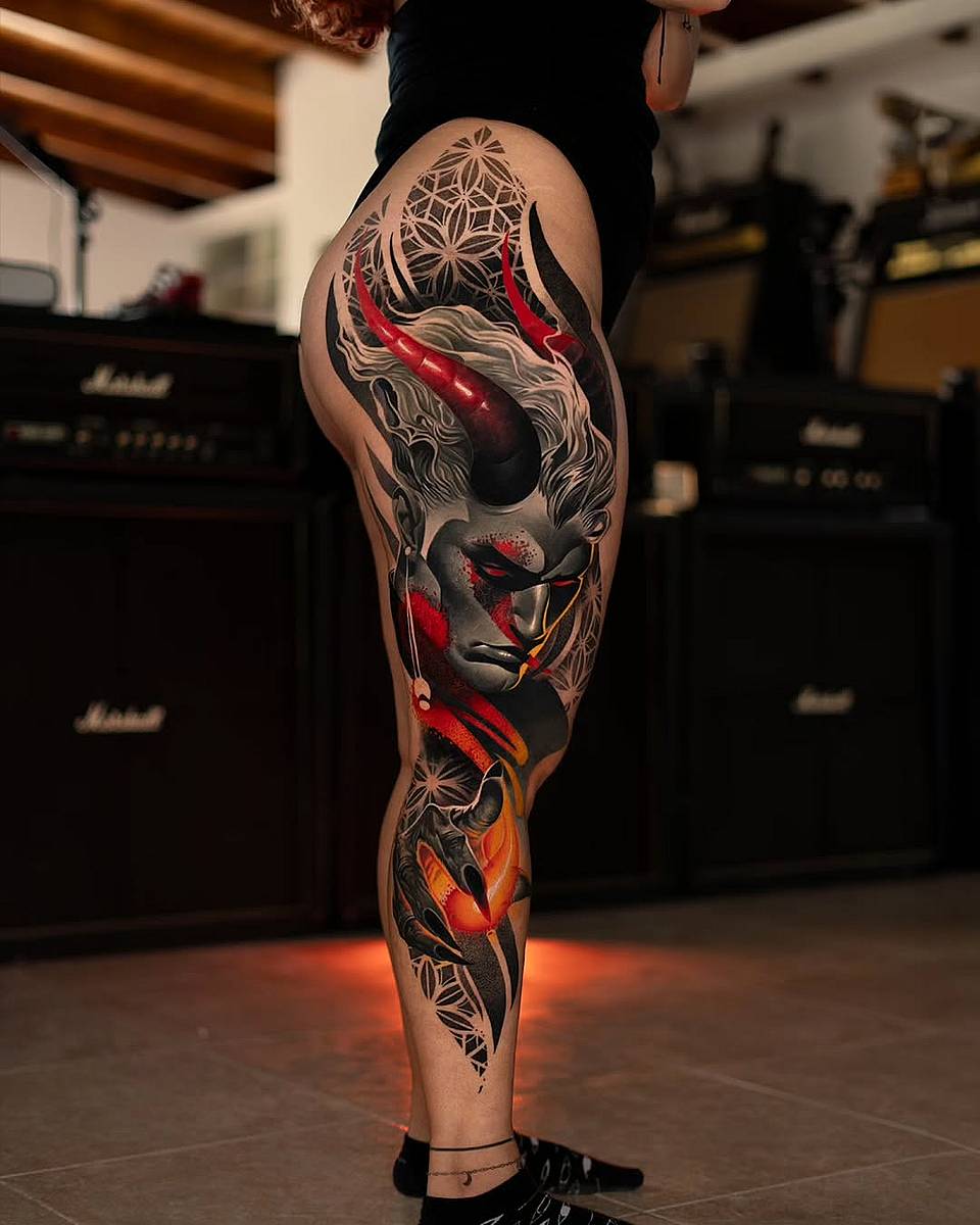 Hannya Flame Thigh Sleeve