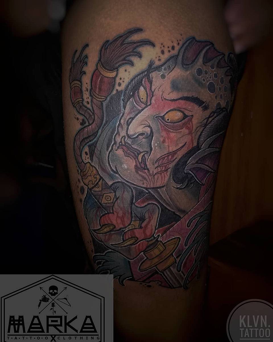 Hannya Oni Mask with Sword