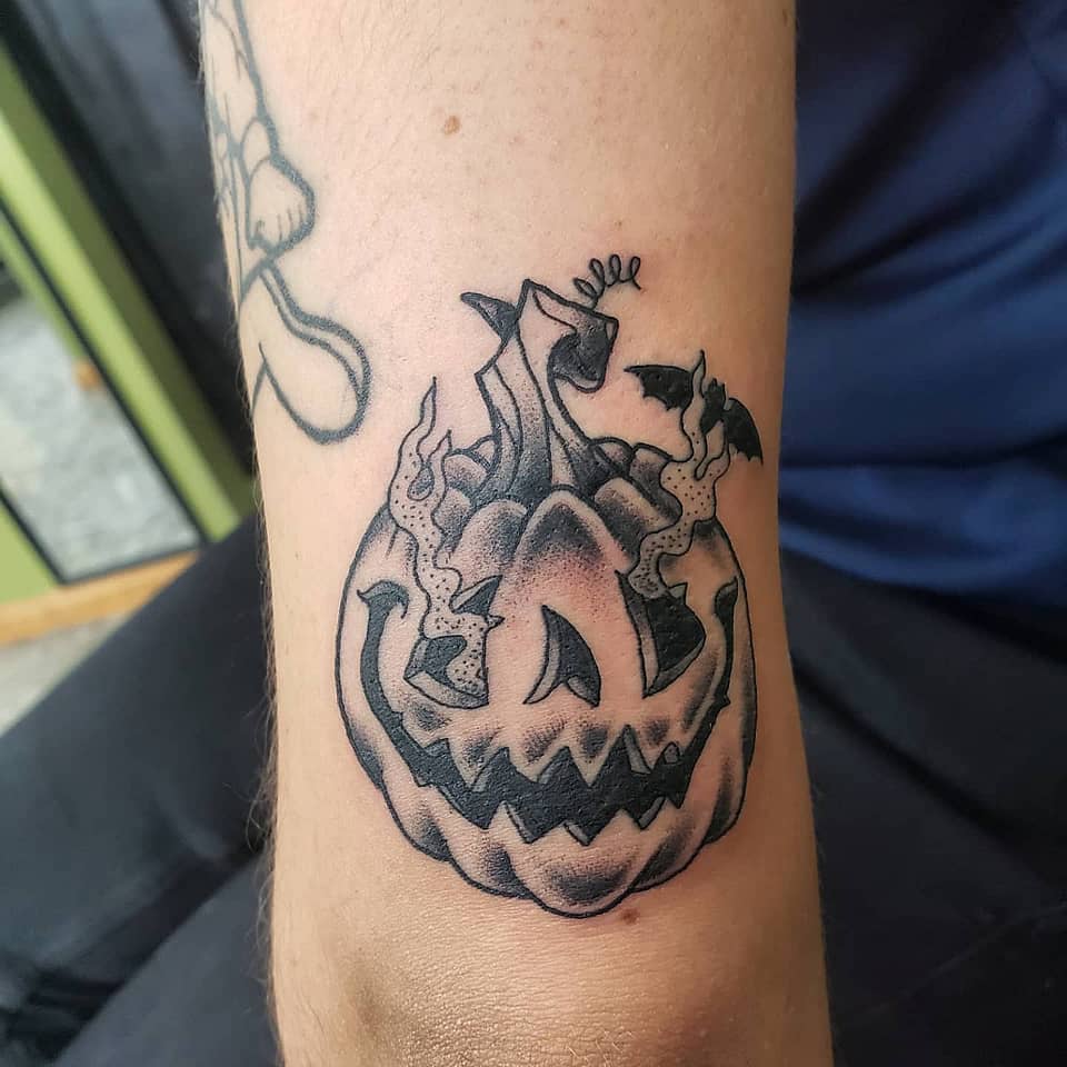 Haunted Jack-o'-Lantern and Bat