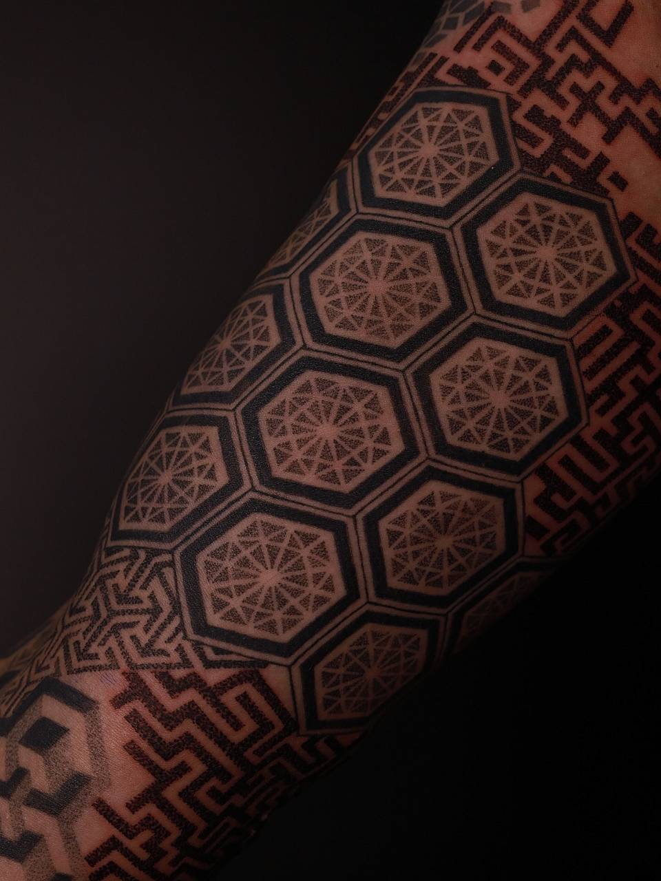 Hexagonal Sacred Geometry Forearm