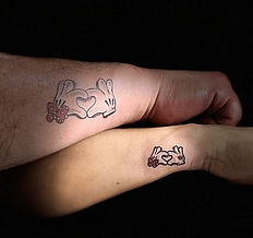 His and Hers - Micky and Minnie Mouse Heart Shaped Hands