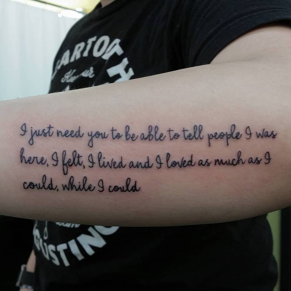 I Lived and Loved Script Quote