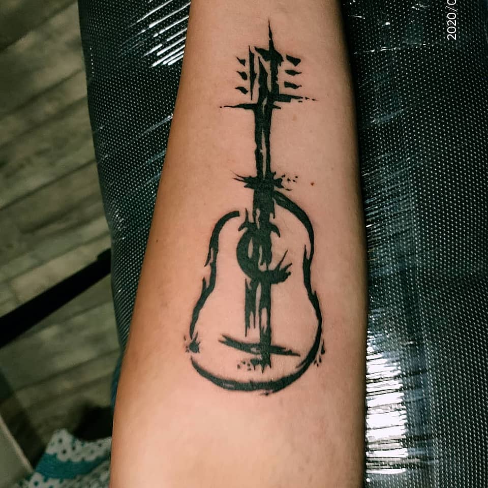 Ink-Brush Guitar Sigil