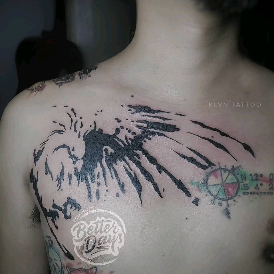 Ink-Splatter Wing Chest Piece