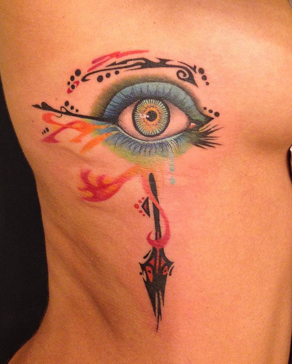 Iridescent Eye with Ornamental Blade