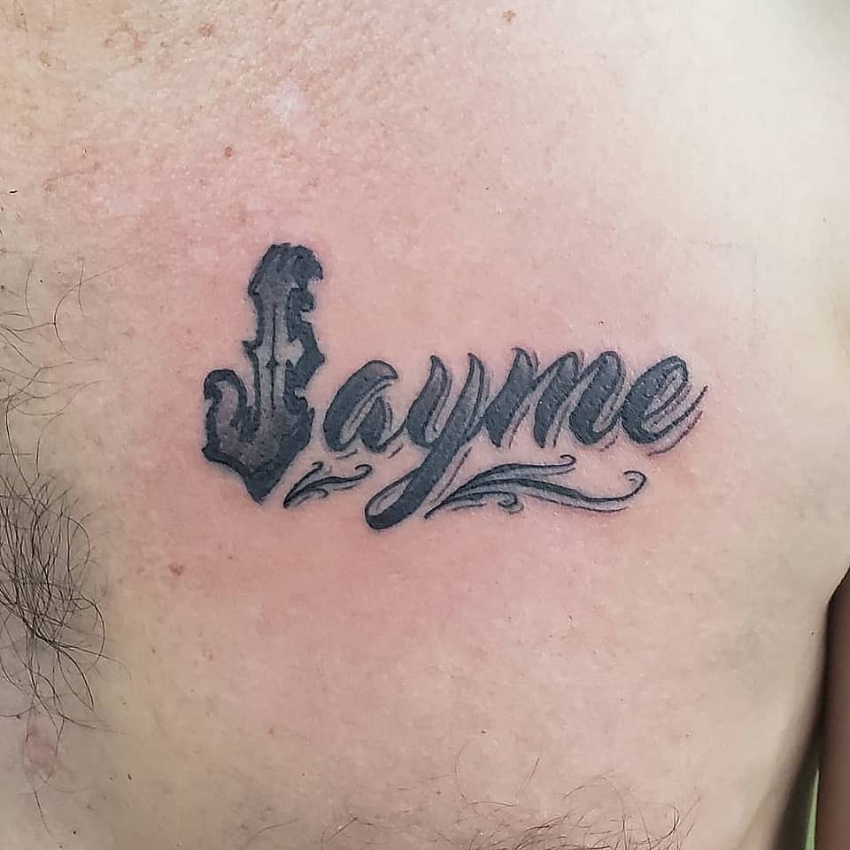 Jayme Script Chest Piece