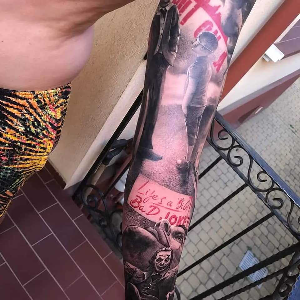Joker-Inspired Sleeve: Child, Suit & Red Script
