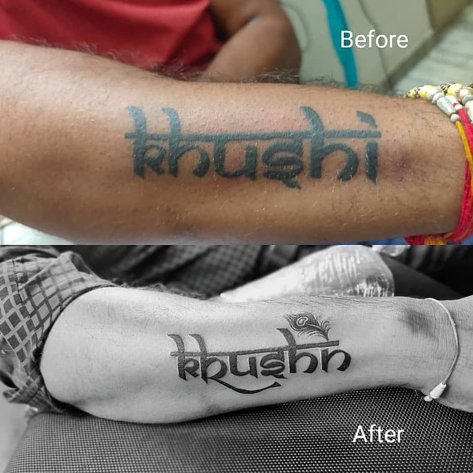 Khushi Calligraphy with Peacock Feather