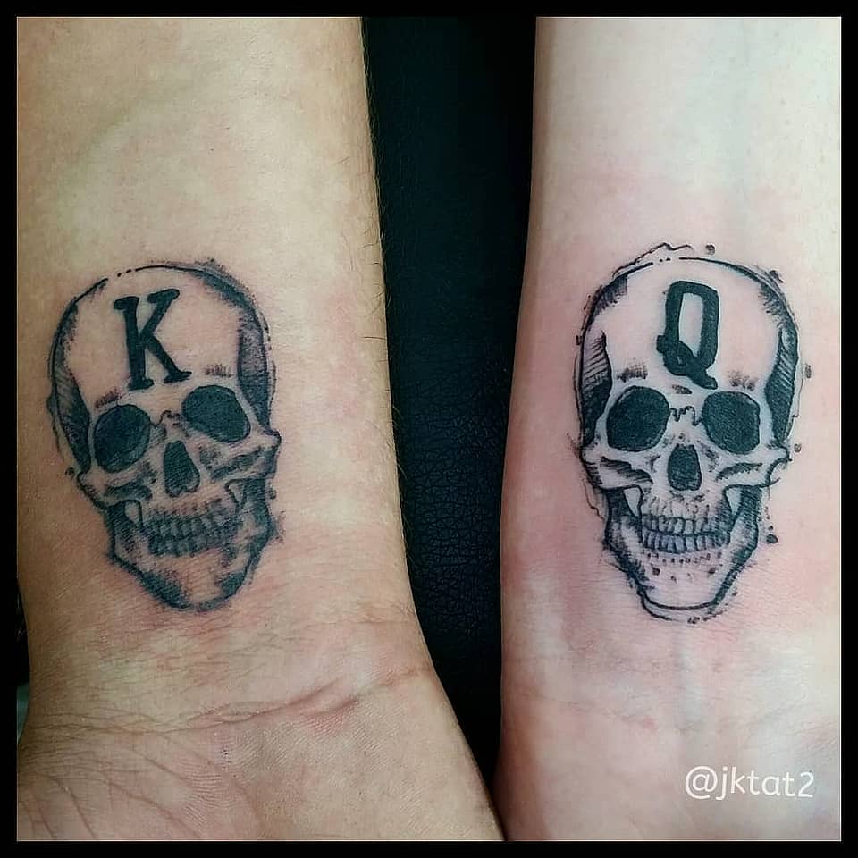 King and Queen Skull Pair